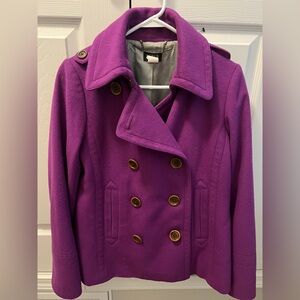 J. Crew Bold Purple Women's Pea Coat